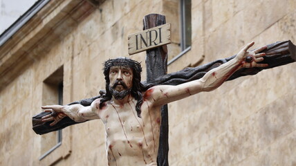 Holy week procession in Spain. Image of Jesus Christ during the holy week of spain