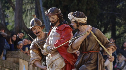 Holy week procession in Spain. Image of Jesus Christ during the holy week of spain