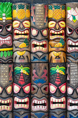 Colorful Tiki Carvings