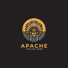 Fototapeta premium Indian Apache chief mascot esport logo design character
