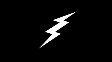 A white lightning bolt on a black background.Vector illustration