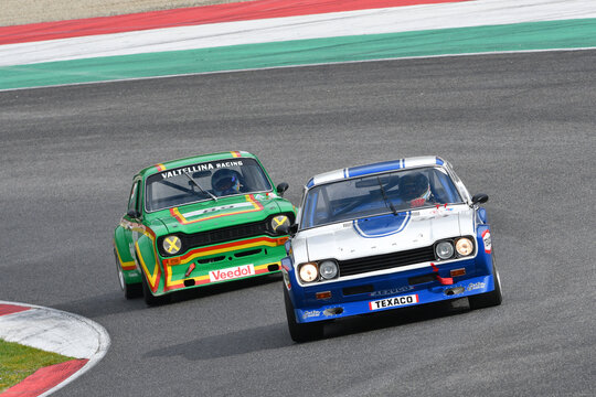 Scarperia, 2 April 2023: Ford Capri RS 2600 1973 in action during Mugello Classic 2023 at Mugello Circuit in Italy.