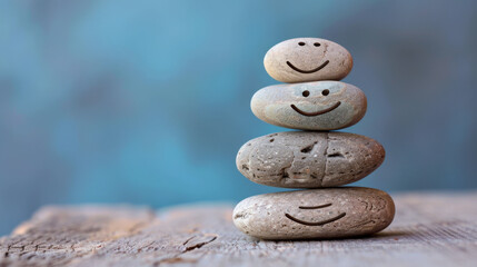 Fototapeta na wymiar Smiling Stones Balance