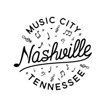 Nashville music city vector design template. Nashville Tennessee logotype. Vector and illustration.