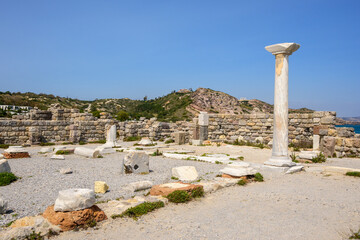 Ruins of Agios Stefanos Basilica near Kefalos on the Greek island of Kos