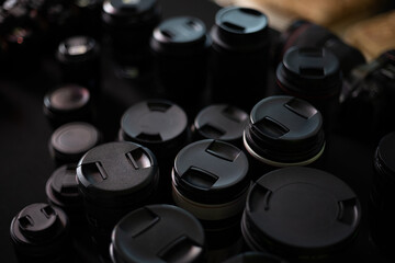 Dark camera lenses many