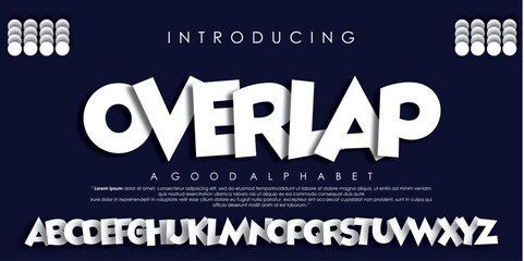 OVERLAP Creative modern alphabet fonts for fashion, sport, technology, digital, movie, and logo design with a future urban style. - obrazy, fototapety, plakaty