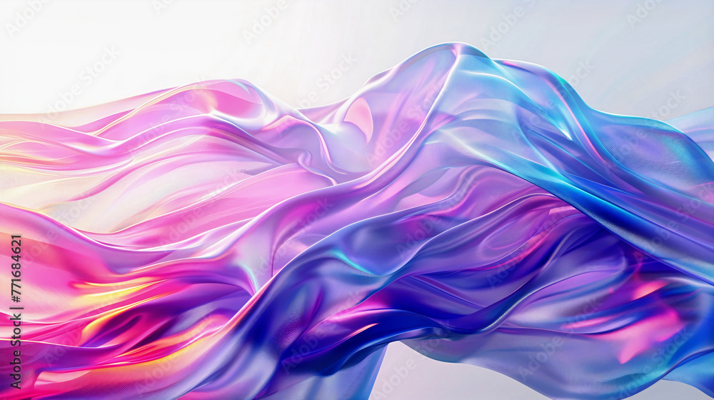Poster abstract background holographic colors with curved lines, effect and feeling of movement. generative
