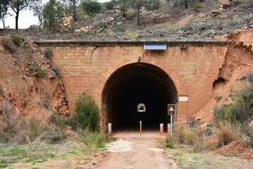 railway tunnel as a part of bikeway from Xerta to village Bot,Spain