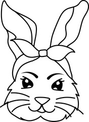 black and white Easter Bunny illustration