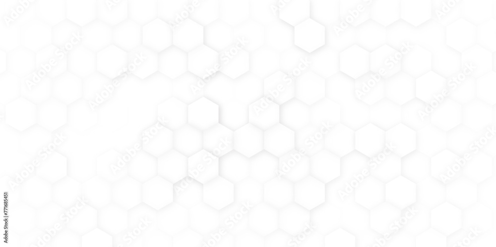 Poster abstract paper hexagon white background. white hexagon texture. pattern in geometric ornamental styl
