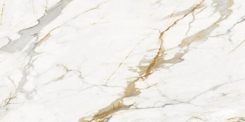 Golden Calacatta marble texture of a natural white and grey stone texture, used for wall and floor ceramic tile design.
