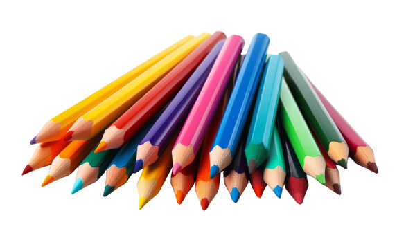 A harmonious collection of colored pencils in various shades arranged neatly side by side