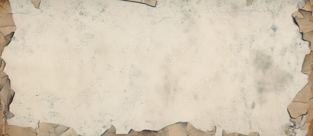 Poster a close up of a beige rectangle paper with a border, showcasing an event invitation with a vintage f