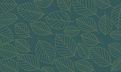 Green Leaf line art background