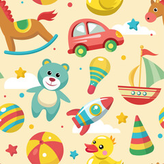 Seamless pattern of children's toys