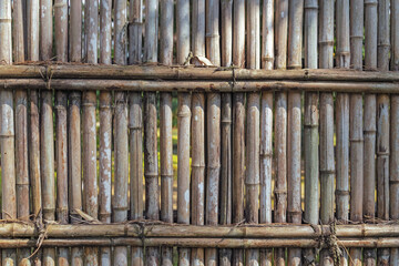 Abstract oriental background featuring detail of bamboo fence in Nagoya Japan.