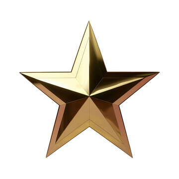 Gold stars 3d render gold star png isolated on transparent background