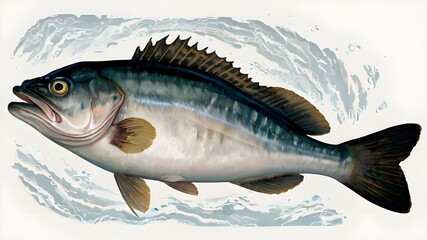 Atlantic cod fresh Gadus morhua fish of Greenland - obrazy, fototapety, plakaty