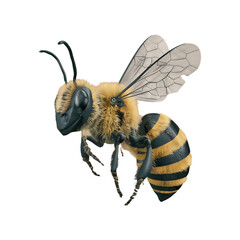 Honey bee insect bee cut out png isolated on transparent background - obrazy, fototapety, plakaty