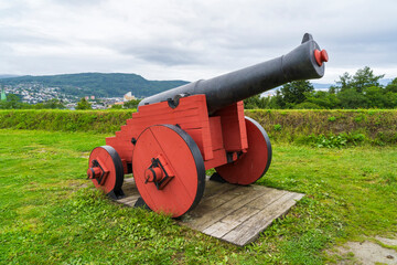 old Cannon at Kristiansten Festning Fortress in Trondheim - 771691412
