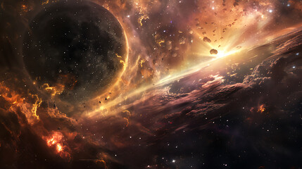 Fototapeta premium Mysterious space wallpaper for applies to graphic resources used for a variety of designs