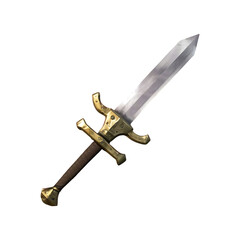 Knight steel sword isolated on transparent background