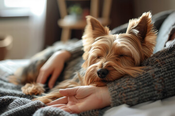 Cane si gode un massaggio rilassante