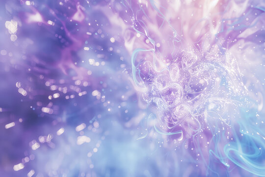 microscopic etheral close up of hydrogen particles imploding and bursting with enormous force