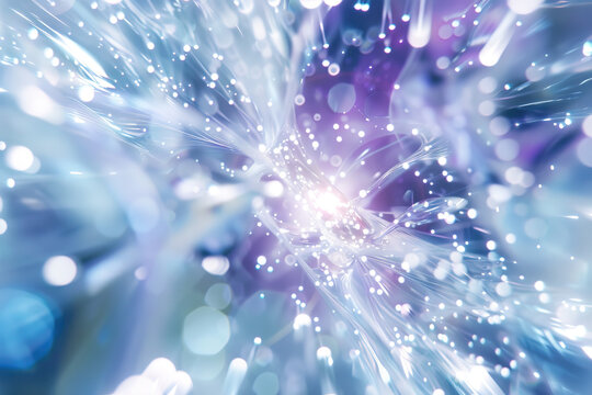 microscopic etheral close up of hydrogen particles imploding and bursting with enormous force