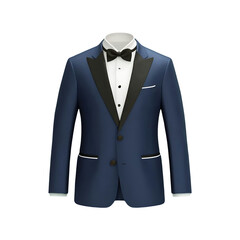 Tuxedo suit mockup isolated on transparent background