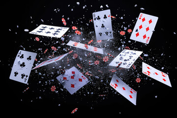 playing cards and poker cards - obrazy, fototapety, plakaty