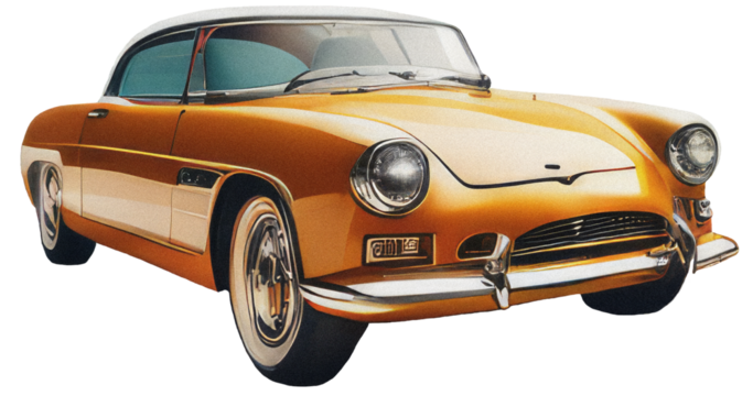 Retro Vintage car Cut-out design Grainy texture effect for scrapbooking and collage