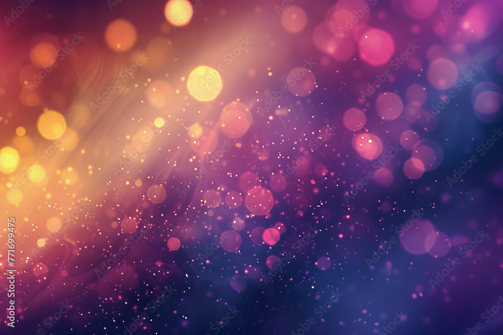 Poster Bokeh light effect with warm and cool tones, creating a dreamy and magical atmosphere. Digital light creative background
