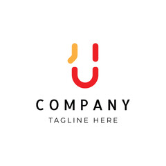 letter U with smile logo design