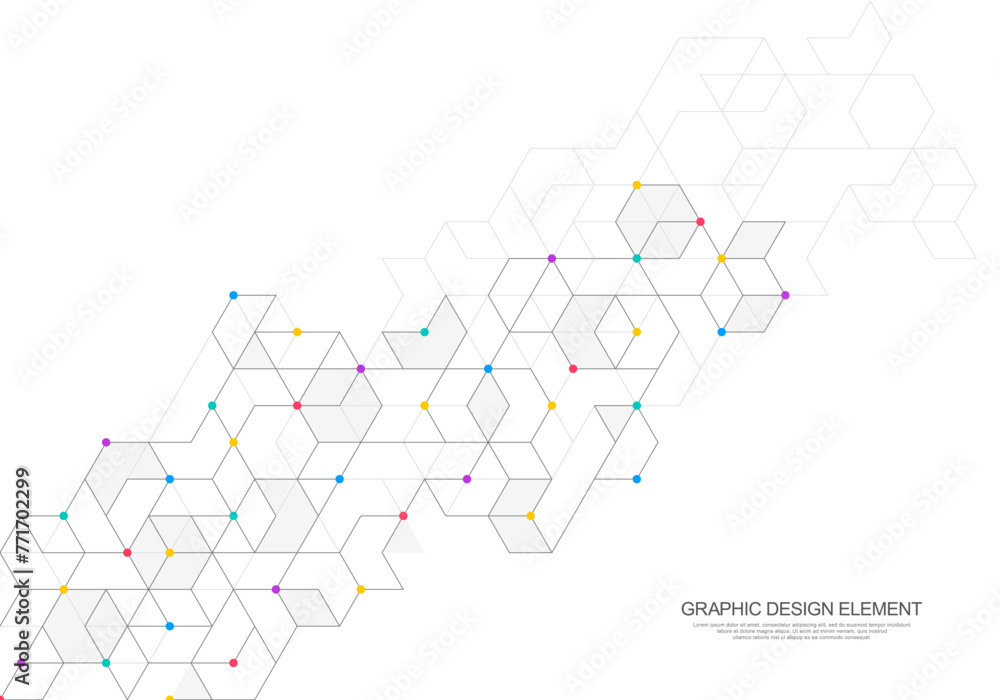 Aufkleber Abstract vector background with simple geometric figures and dots. Graphic design element and polygonal shape pattern