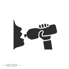 drink liquid icon, water stay, hydrate, healthy lifestyle, flat symbol on white background - vector illustration