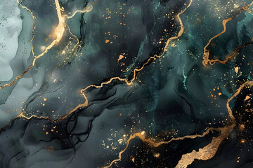 black marble abstract background AI generative