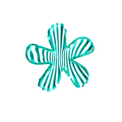 White symbol with turquoise vertical ultra-thin straps
