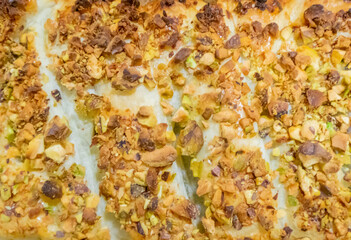 Pistachio crocanti baked in the oven