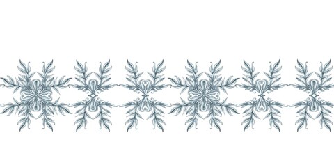 Monochrome gray floral watercolor seamless horizontal pattern with branches and leaves for stylish vintage design, template, banner, sticker, tattoo, background, textile, fabric, scrapbook, invitation