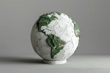 3D clay style rendering of a globe, isolated on a solid background, minimalist geography , clean sharp - obrazy, fototapety, plakaty