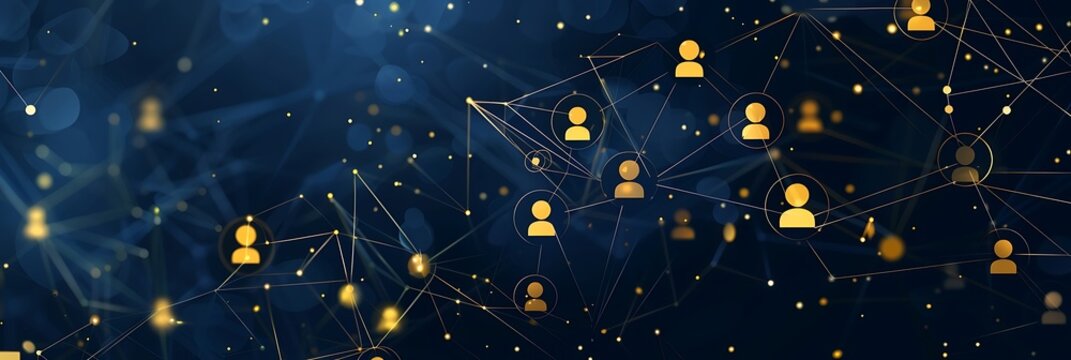 Human management & social networking concepts: Abstract human network connection in geometric line, network connection, business, technology, futuristic. Abstract backgrounds. Generative AI