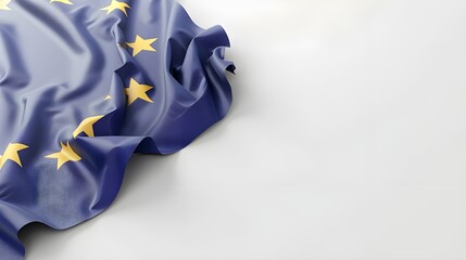 Europe flag. 3d illustration. with white background space for text. Close-up view. ai generated 