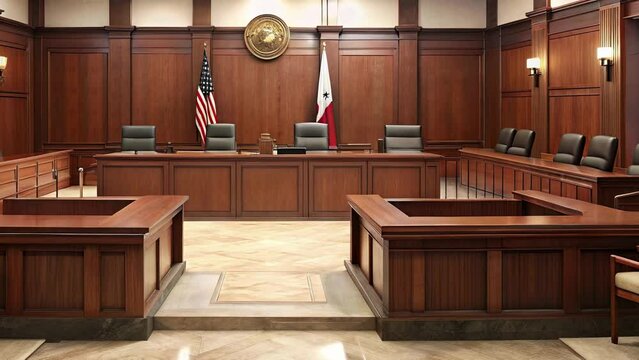 Empty courtroom, its vacant seats and quiet atmosphere belying the intense debates and life-changing verdicts that have taken place within its walls