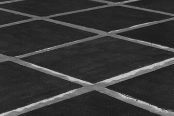 White Black Stone Mosaic Floor Tile Texture Background Diagonal Pattern Lines Stripes