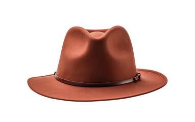 A stylish brown hat resting on a pristine white background