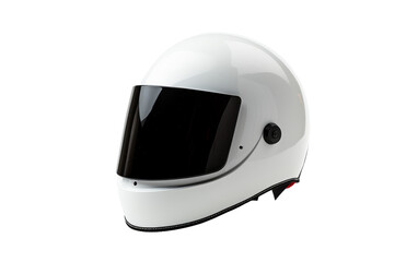 A pristine white helmet elegantly displayed on a matching white background