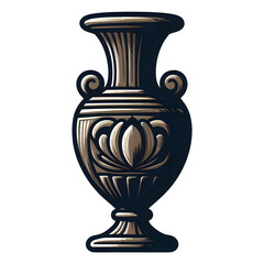 Antique vase isolated on transparent background