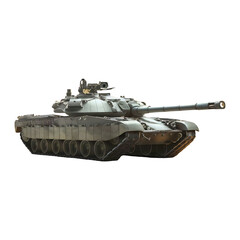 Battle tank side view military tank png isolated on transparent background